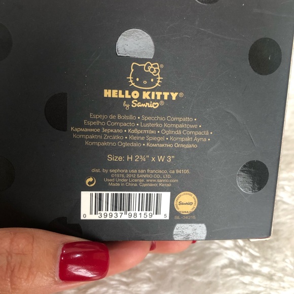 SEPHORA Hello Kitty, Hello Pretty Compact Mirror, NIB! Black w/ White Polka Dots - Picture 7 of 7